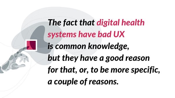 text on how User experience in medical software is bad