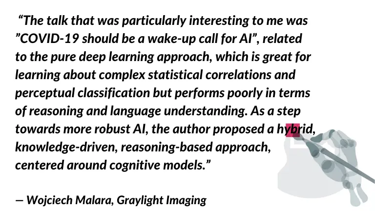 text on applications of artificial intelligence and covid by Graylight Imaging expert